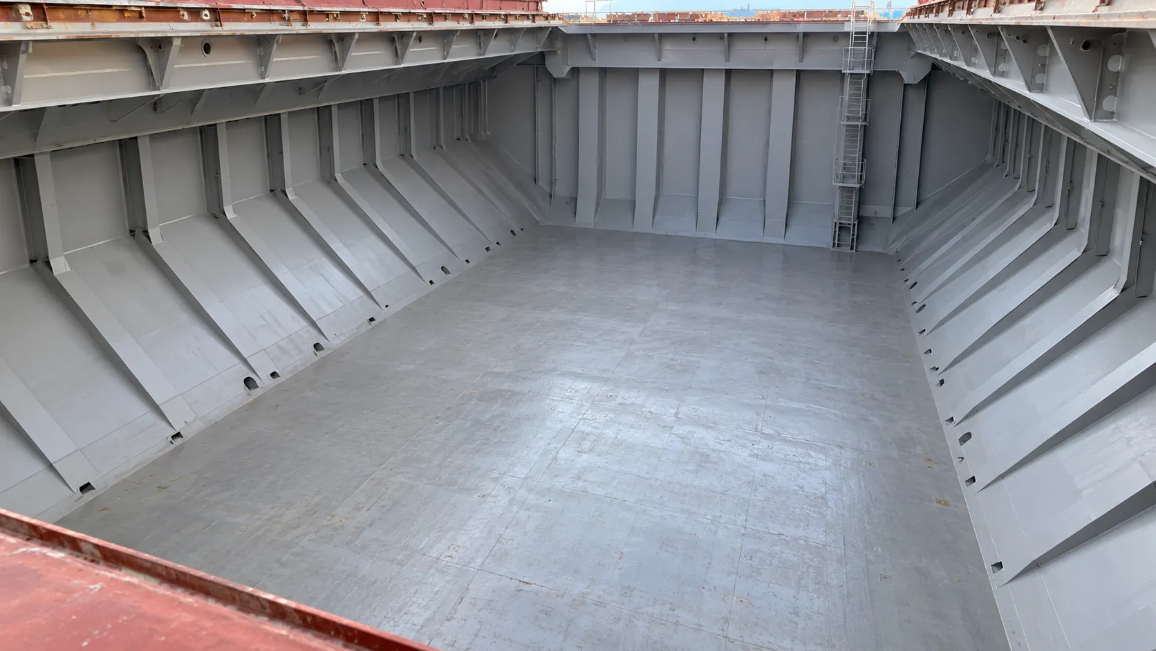 Illustrative training view inside a cargo hold