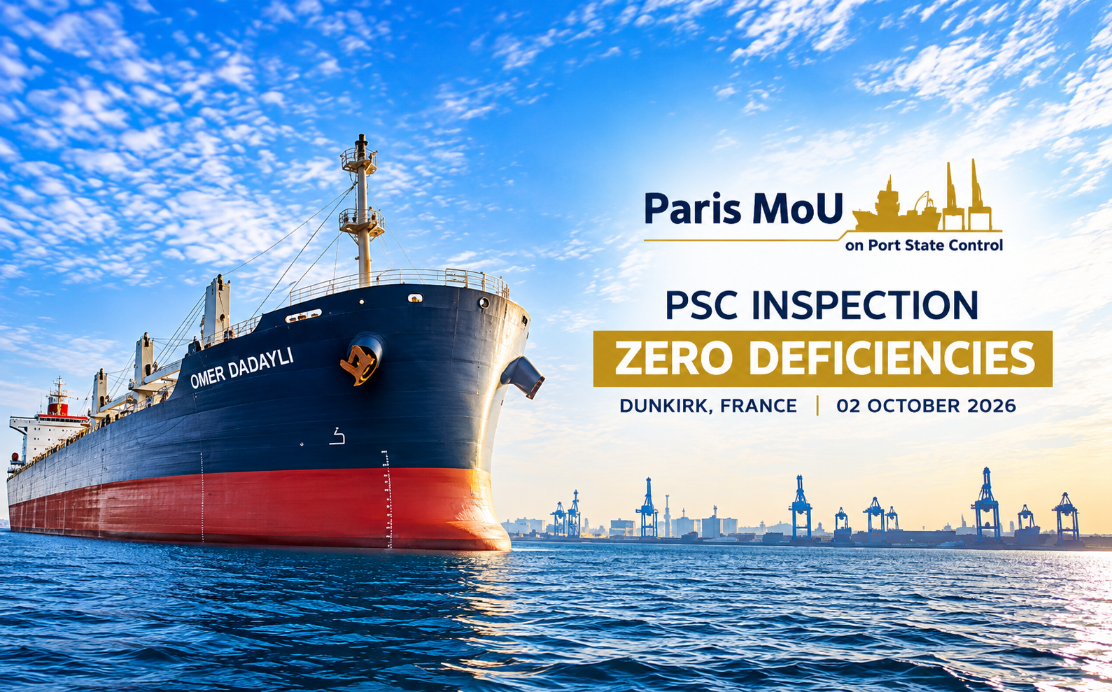M/V OMER DADAYLI Successfully Completes Paris MoU PSC Inspection with Zero Deficiencies